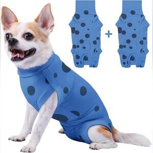 NWT Comwish 2-Pack Dog Surgery Recovery Suit , Blue, XS